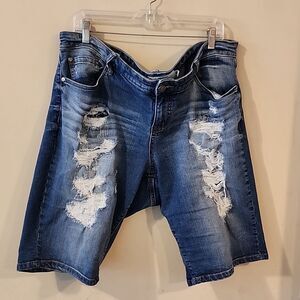 Torrid Blue Distressed Jean Shorts